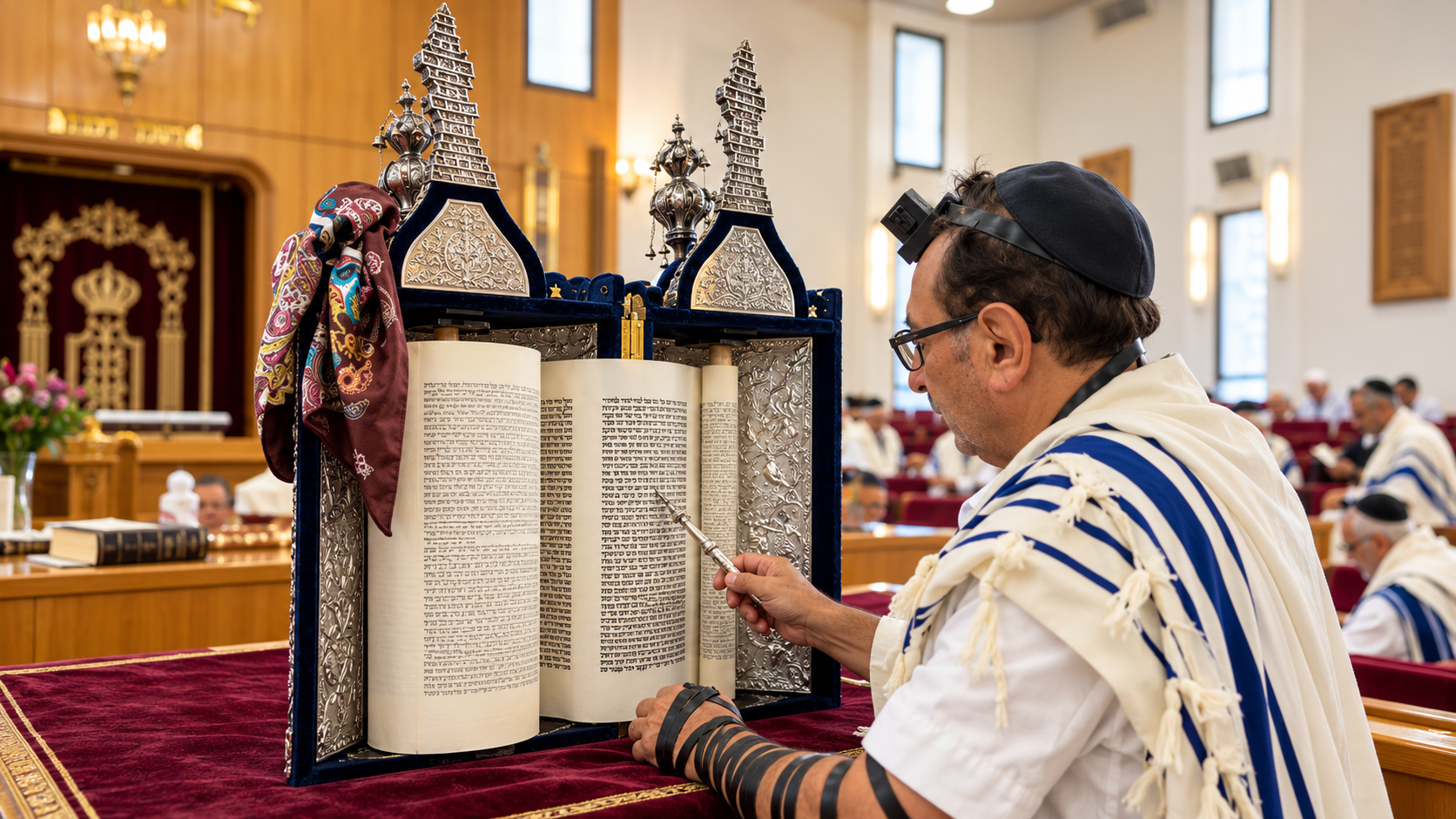 תמונת חלון השידור שסופקה למיזם — קריאה בספר תורה ספרדי